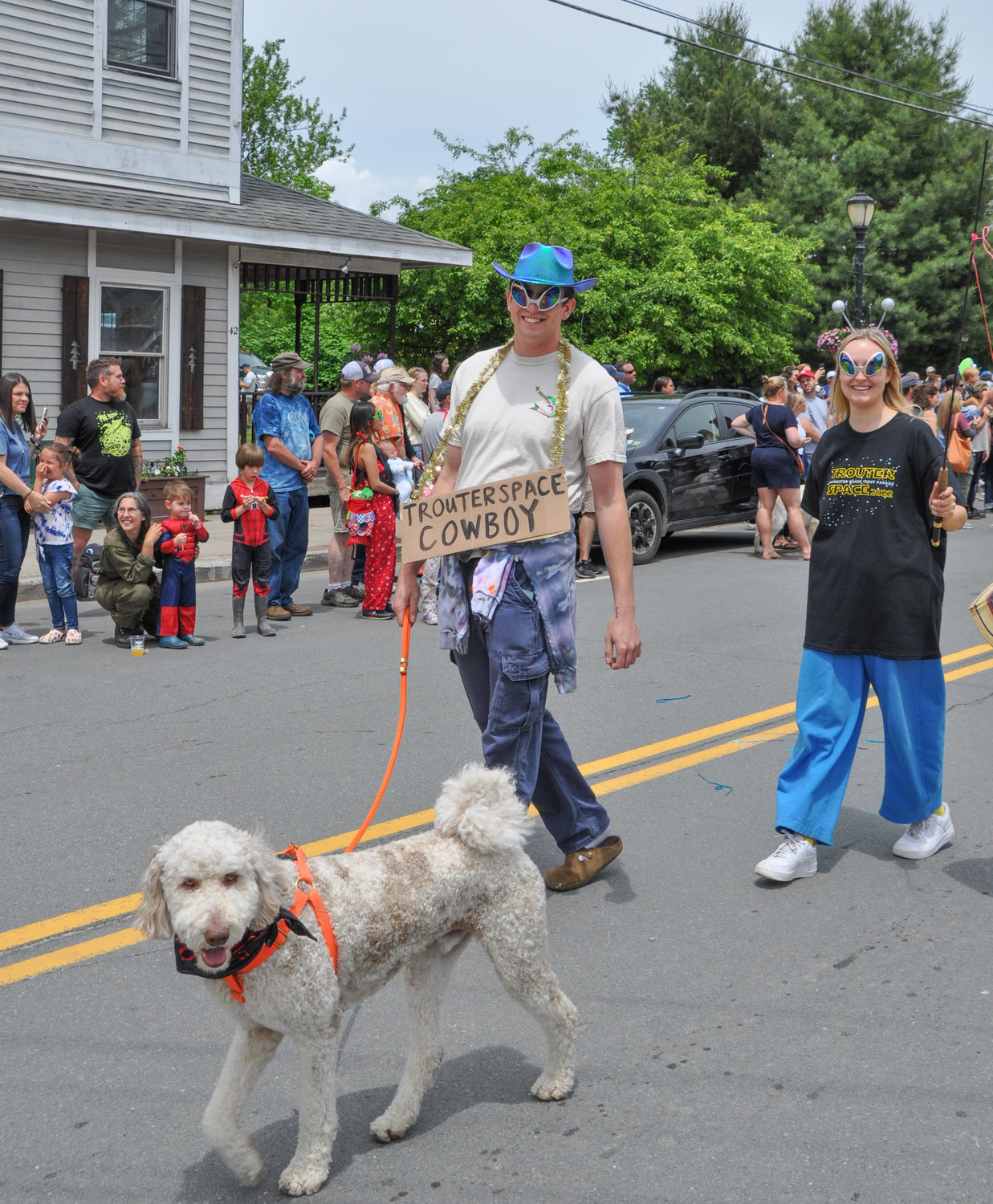 Throngs of Trout Parade enthusiasts lined Main Street in the Manor, along with visitors, families and more dogs than Dharma and I have ever seen before.
